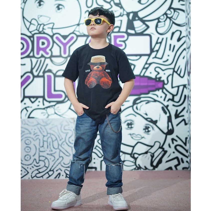 Kaos Anak Laki Laki Cool Teddy Umur 7 - 12 Tahun