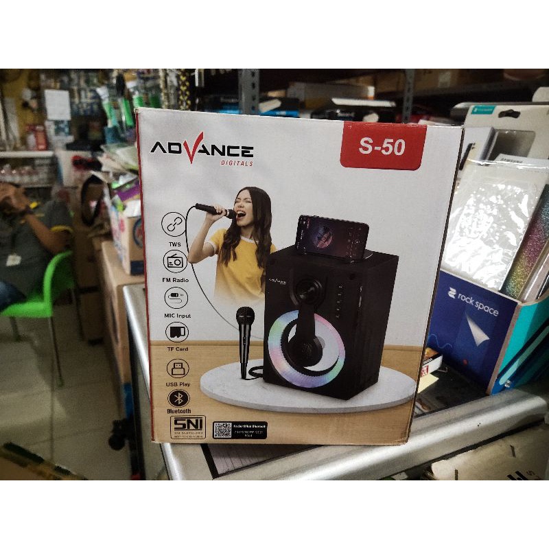 Speaker Advance S50 Bluetooth Mic Karaoke