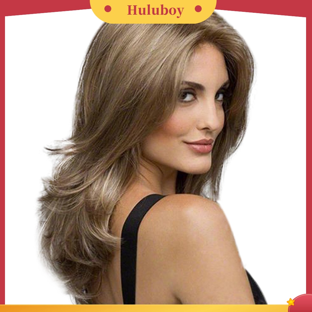 Wig Rambut Ekstensi Model Panjang Keriting Gelombang Warna Gradasi Untuk Wanita