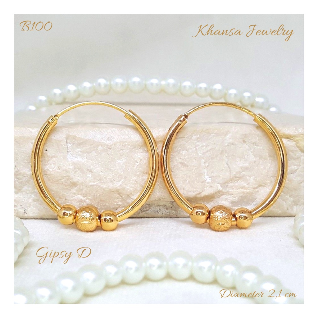 PGX Anting Bulat Xuping Lapis Emas Aksesoris Perhiasan Premium - P311