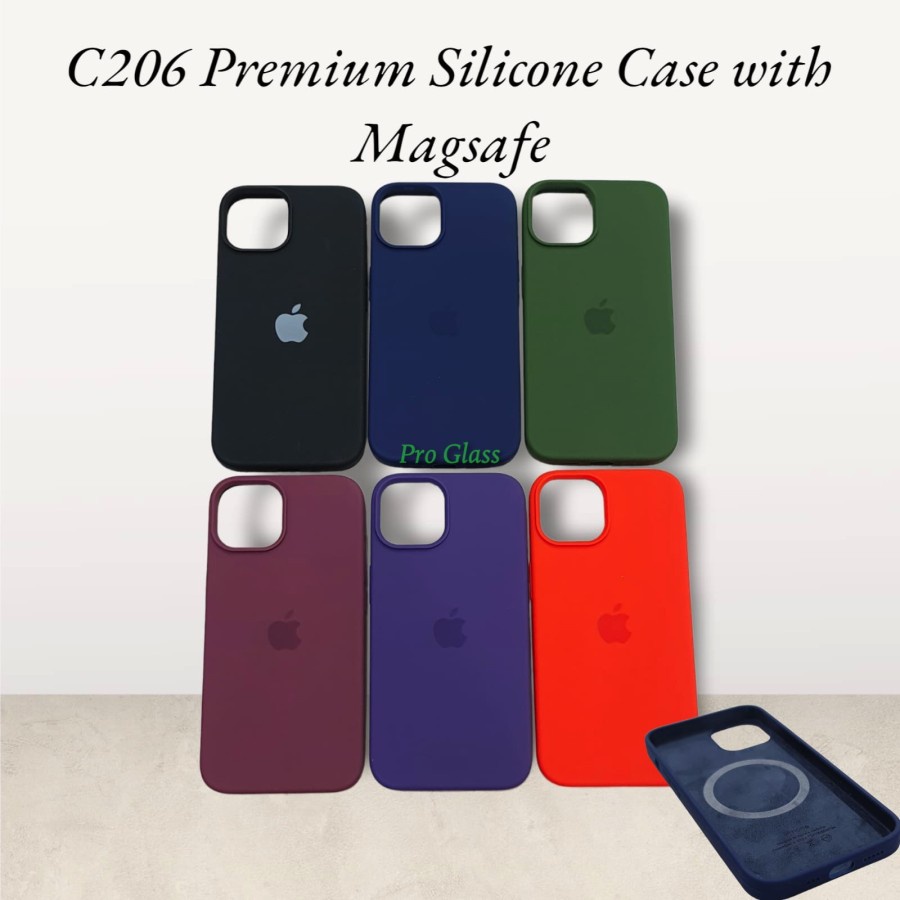 C206 Iphone 13 13 MINI 13 PRO 13 PRO MAX 14 14 PRO 14 PLUS 14 PRO MAX Apple MAGSAFE Silicon Case Silicone