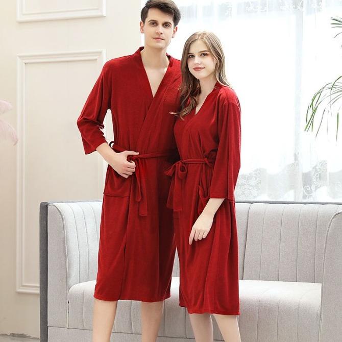 HANDUK KIMONO / BAJU HANDUK BATHROBE UNISEX PRIA & WANITA COUPLE