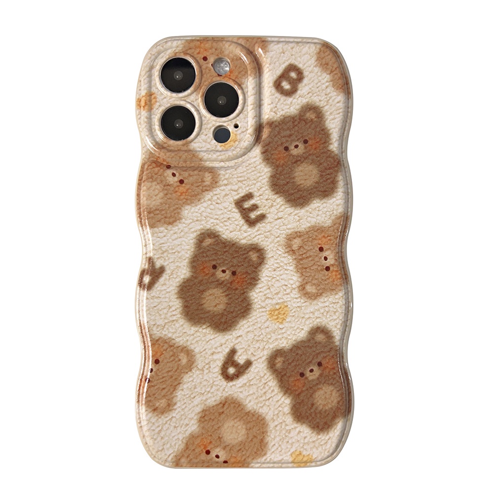 IPHONE Ins Casing Silikon Kartun Beruang Coklat Lucu Case Untuk Iphone14 11 12 13 PRO MAX Casing Cover Pelindung