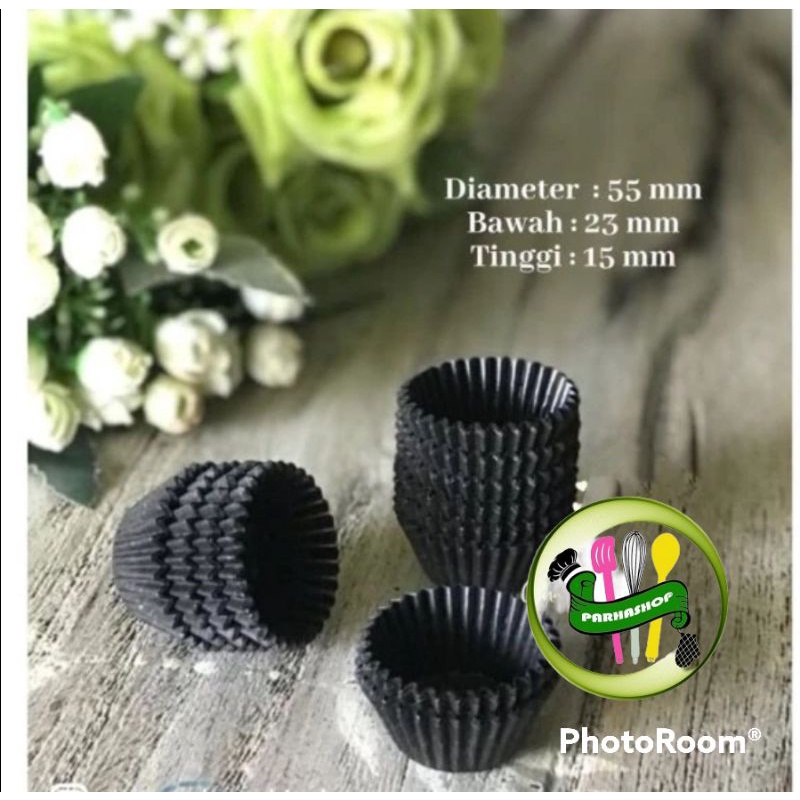 Paper Cup /Alas Nastar/Paper Case/Cup Nastar Hitam 4tumpuk (isi 80-100pcs) Mini 2,3 cm