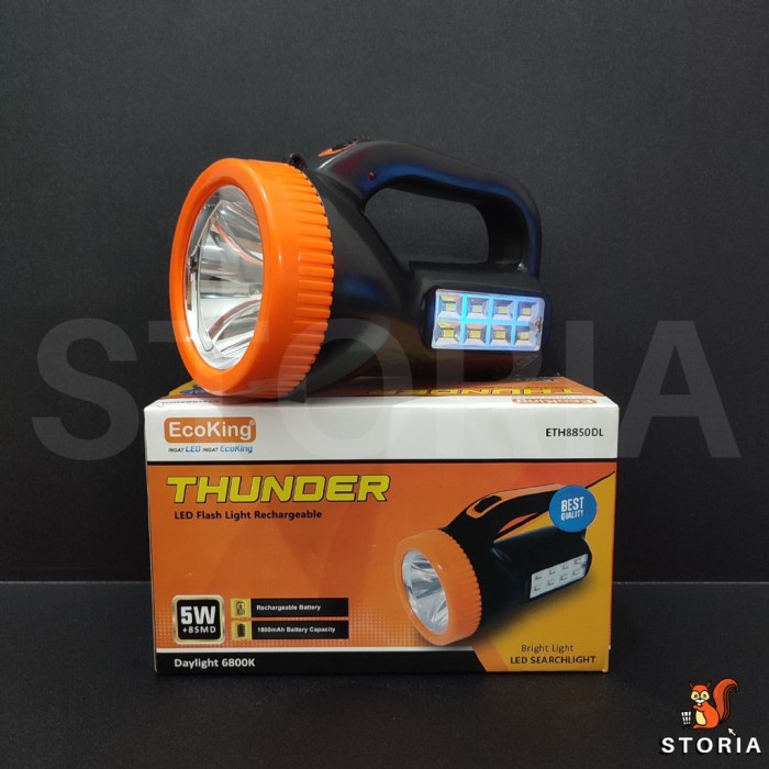 :>:>:>:>] Senter LED Lampu Emergency Thunder 8850 DL - Ecoking