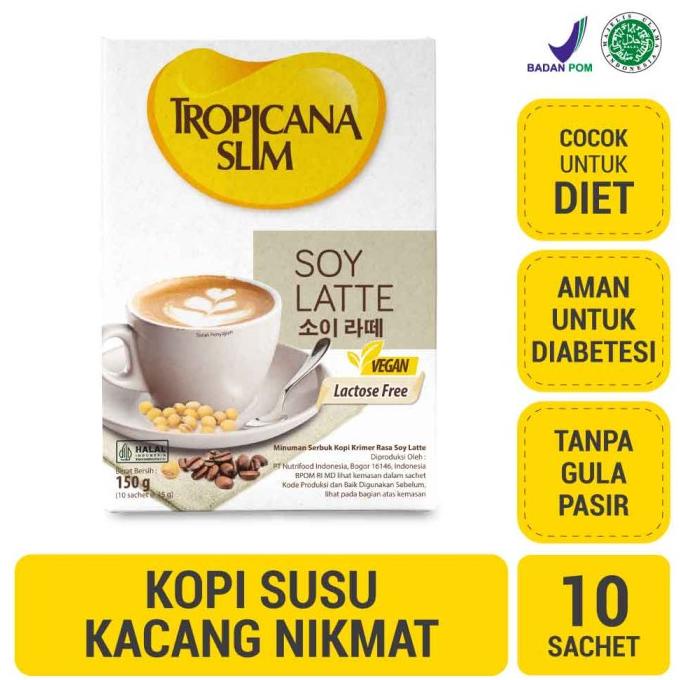

[BISA COD] Tropicana Slim Soy Latte (10 Sch) - Kopi Plant Based Bebas Gula