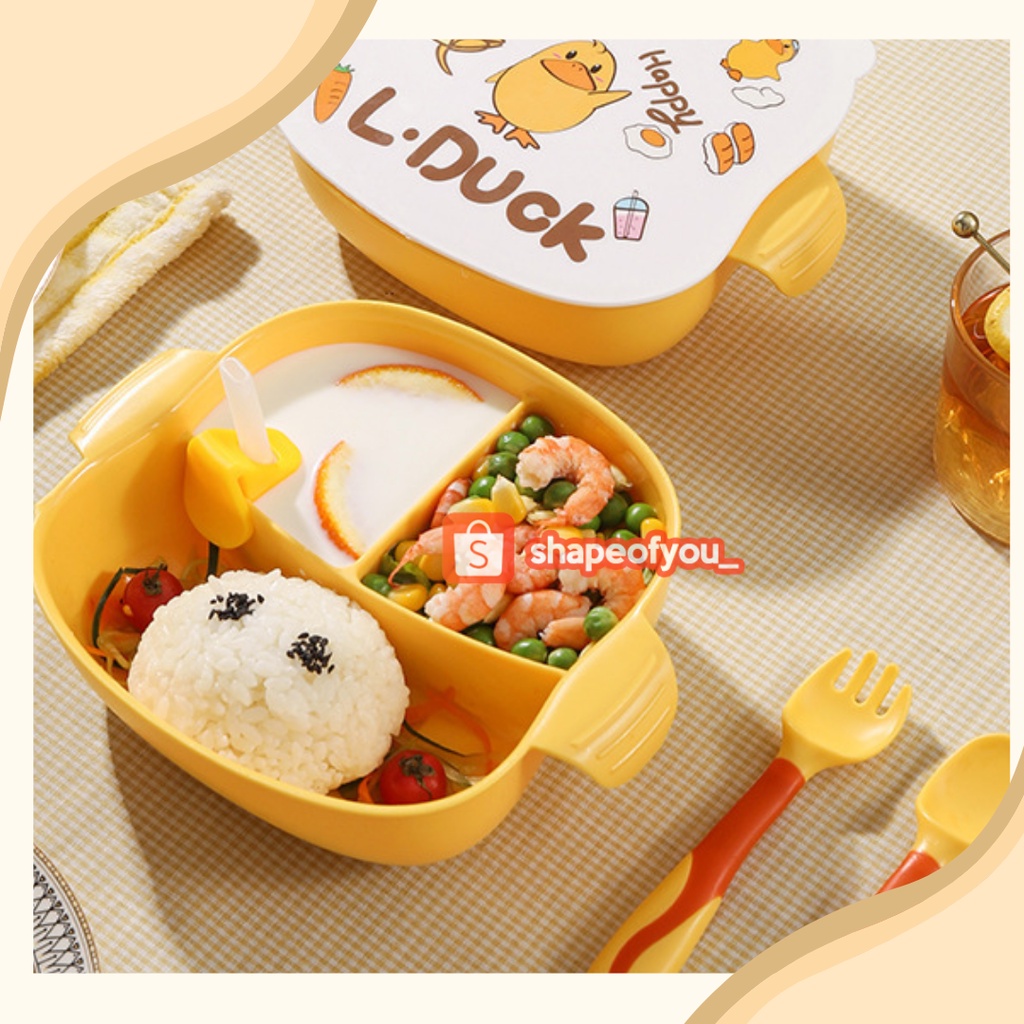 Piring Makan Anak lucu Karakter Anti Slip BPA Free sendok garpu