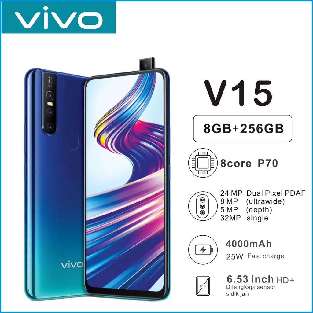 Jual VIVO V15 8/256GB 6.53inci layar lebar FULLSET SEGEL GARANSI 1TAHUN