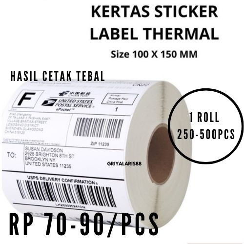 

Label Resi Paket 100X150 Isi 500Pcs / Label Thermal Paket / Stiker Label, Griyalaris88