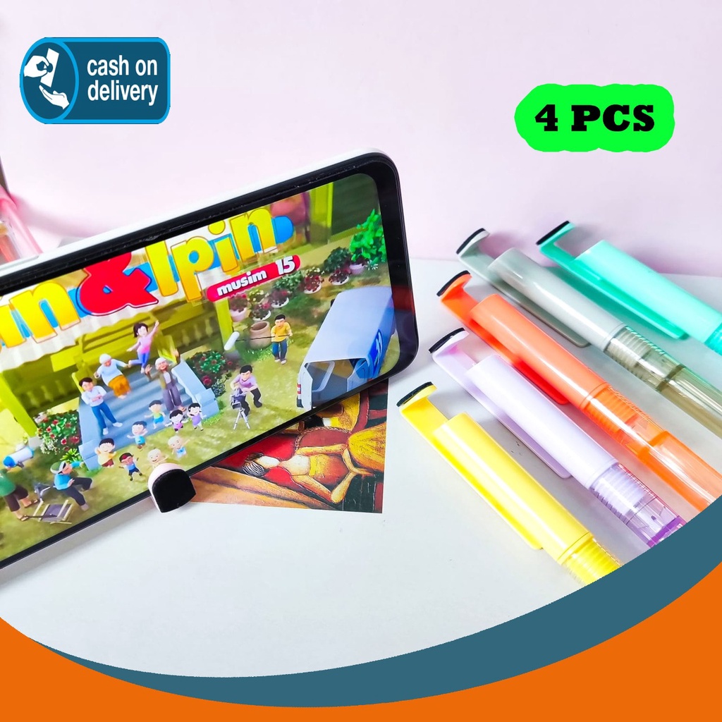 

PULPEN PARFUM MEWAH + STANDING PHONE ISI 4 PCS FULL BODY PEN ALAT TULIS BOLPOIN UNIK IMUT MURAH PEN GEL PASTEL LUCU MURAH PENA