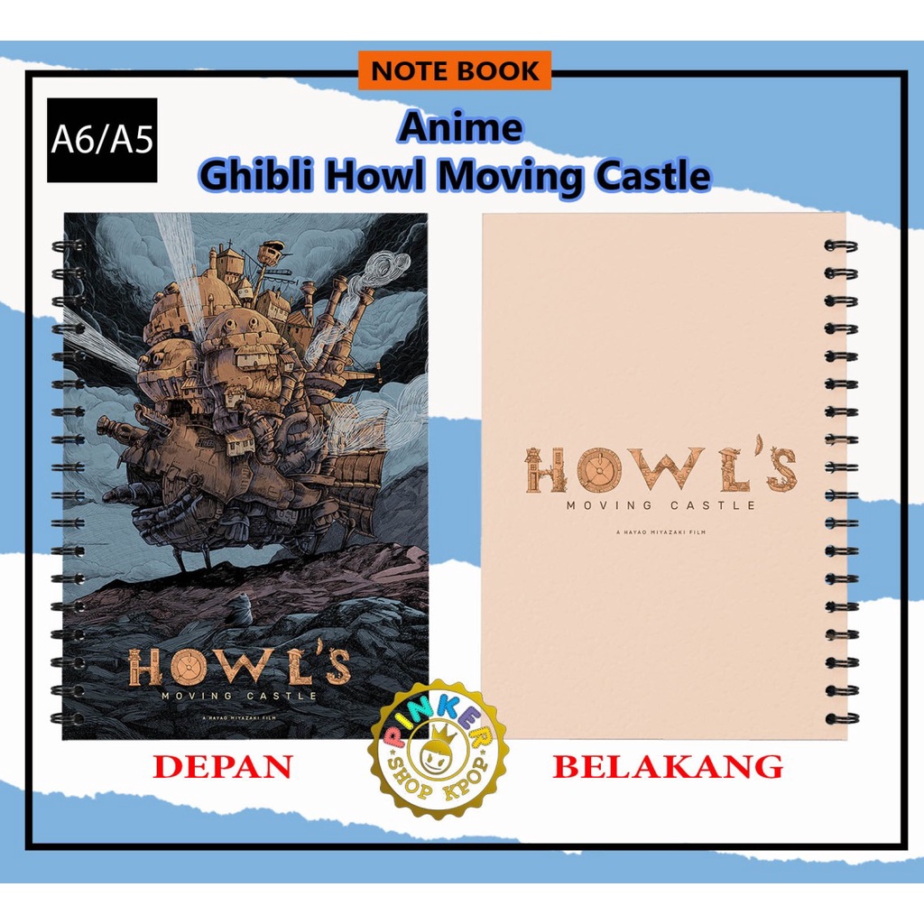 

(SP-019) Note/Notebook Ghibli Howl Moving Castle A6/A5 Softcover Hardcover Spiral