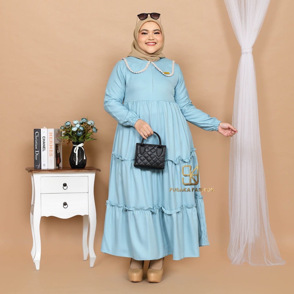 BELA MAXY Gamis perempuan dewasa jumbo pakaian muslim wanita bigsize muat sampai 80kg+ ada size fashion muslimah terbaru long dress kekinian modern murahberkualitas warna putih hitam merah bata hijau army lilac kuning lemon mustard broken white dusty moca