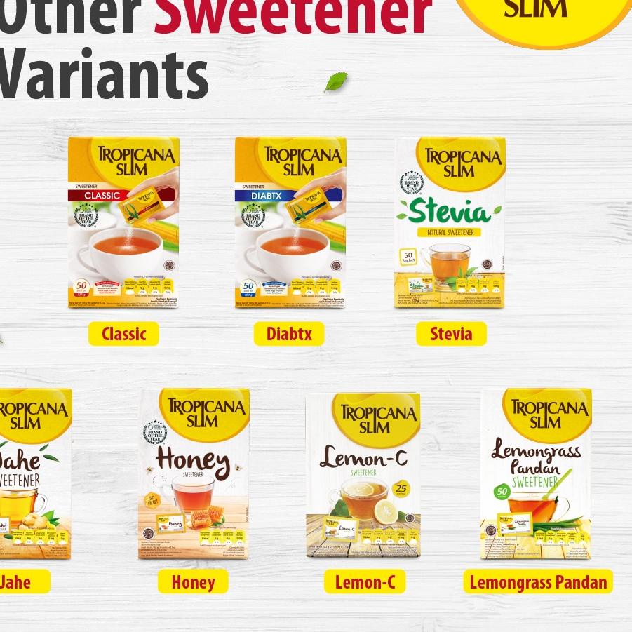 

➴#Sale❂ Tropicana Slim Sweetener Stevia 50 sachet - Pemanis Alami untuk Batasi Gula 88 ➴