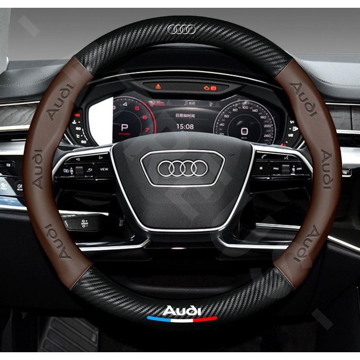 Audi Cover Setir Mobil Untuk A3 8l A1 Q5 TT mk2 A5 A4 B7 B8 B5 A6 C7 C6 Q7 Q3 RS3 Auto Steering Wheel Cover Pelindung Kemudi Interior Mobil Logo Printing 3D