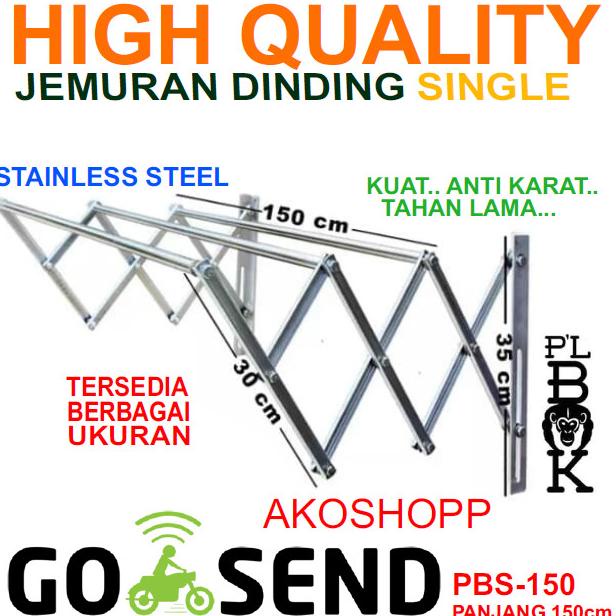 Promo Jemuran Lipat Dinding Stainless PLBOK Single 150 CM