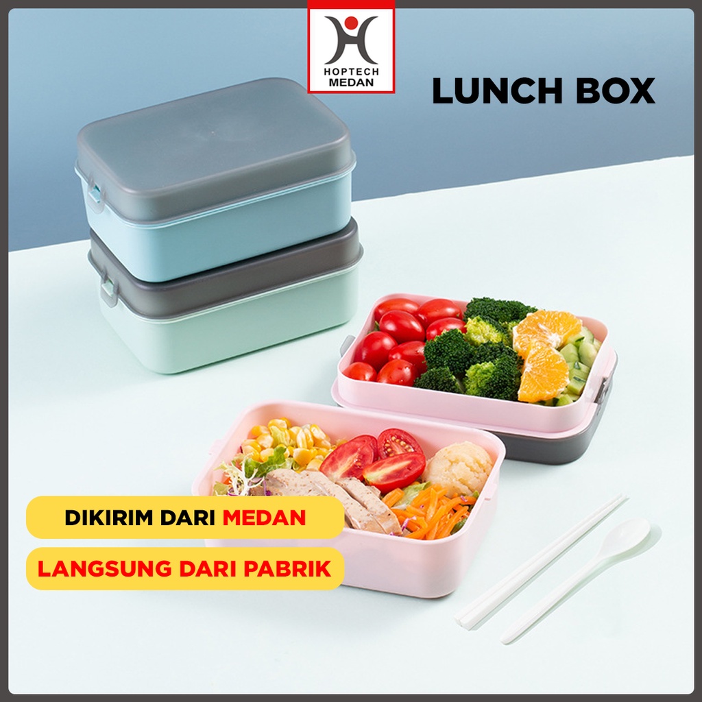 Lunch box Kotak Bekal Tingkat Sekat Multifungsi Microwavable | 2 Warna Lunch Box