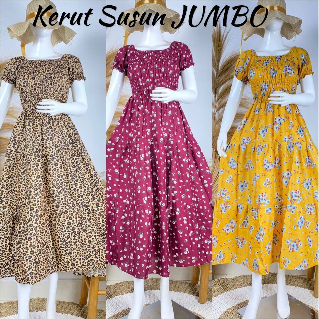 DRESS KERUT PANJANG SUSUN JUMBO.