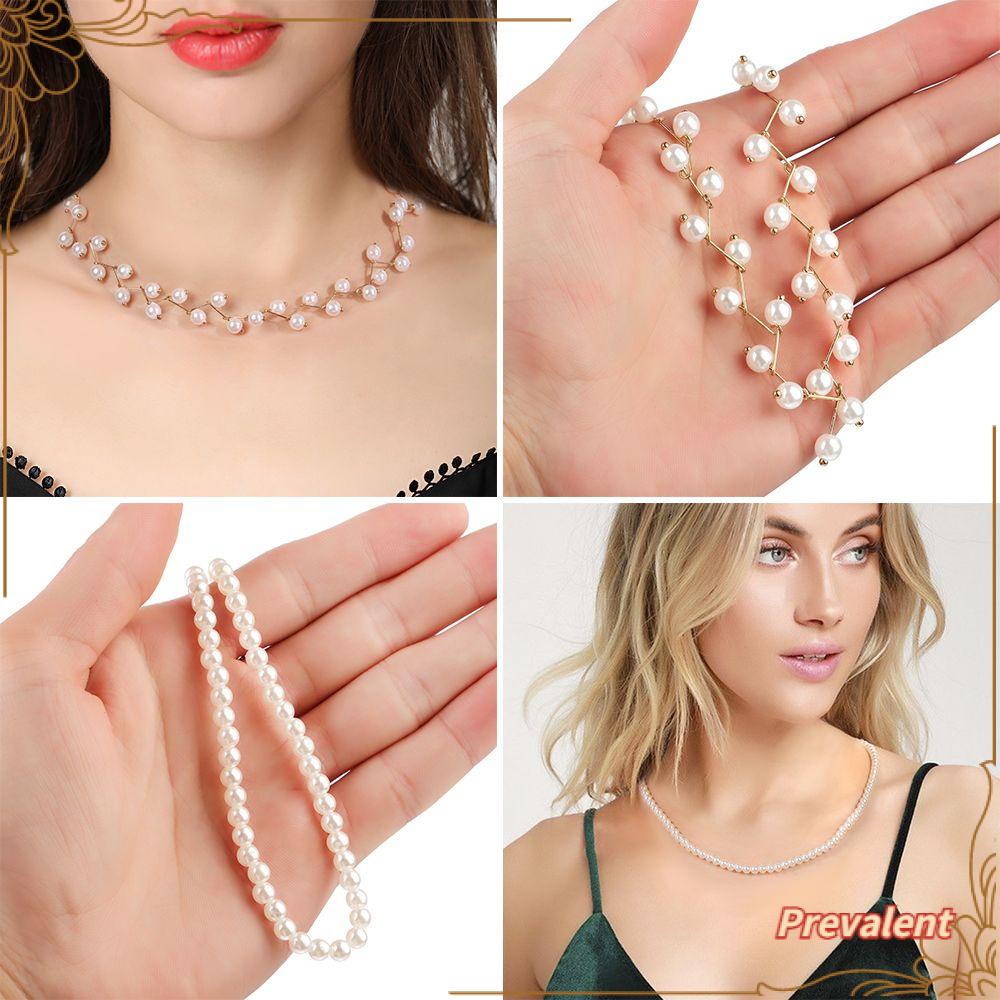 Preva Beads Kalung Untuk Gadis Wanita Goth Golden Pearl Choker