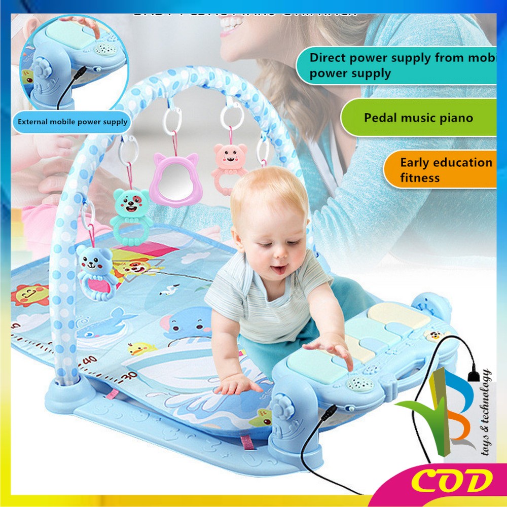 RB-M15-16 Baby Play Gym Mainan Anak Bayi Rattle &amp; Piano Playmat Matras / Kasur Bayi Playgym Musical