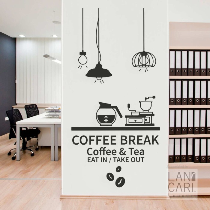 Wall Sticker Sticker Cutting Coffee Break Coffee And Tea Dekorasi Cafe Shop Toko