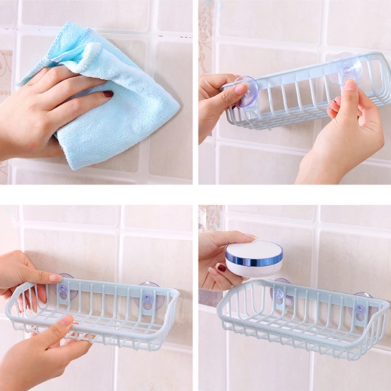Rak Penyimpanan Gantung Rak Wastafel Rak Wastafel Aksesoris Dapur Alat Cuci Multifungsi Suction Cup Tempat Spons Cuci Piring Drain Rack