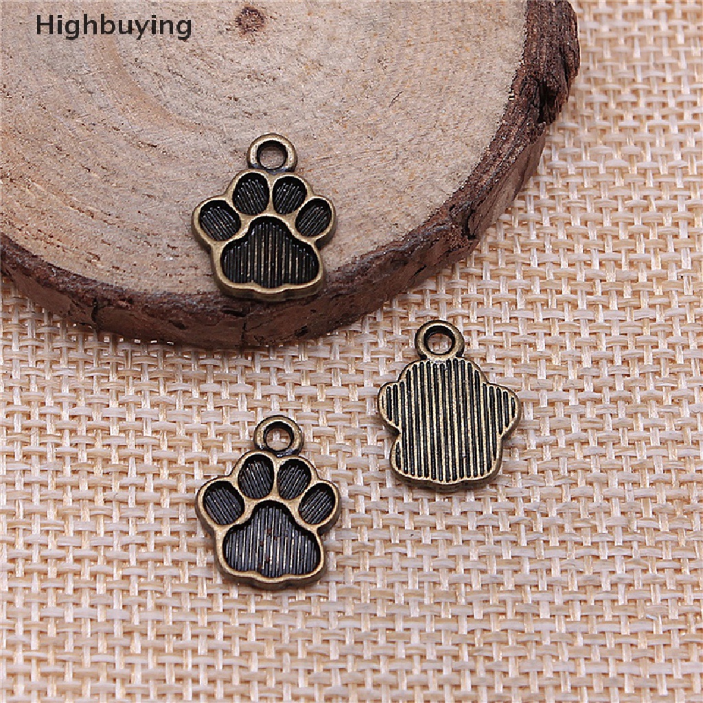 Hbid 20PCS Ch Dog Paw Liontin Warna Silver Antik Membuat Perhiasan DIY Kerajinan Buatan Tangan Lucu Untuk Gelang Kalung Anting Glory