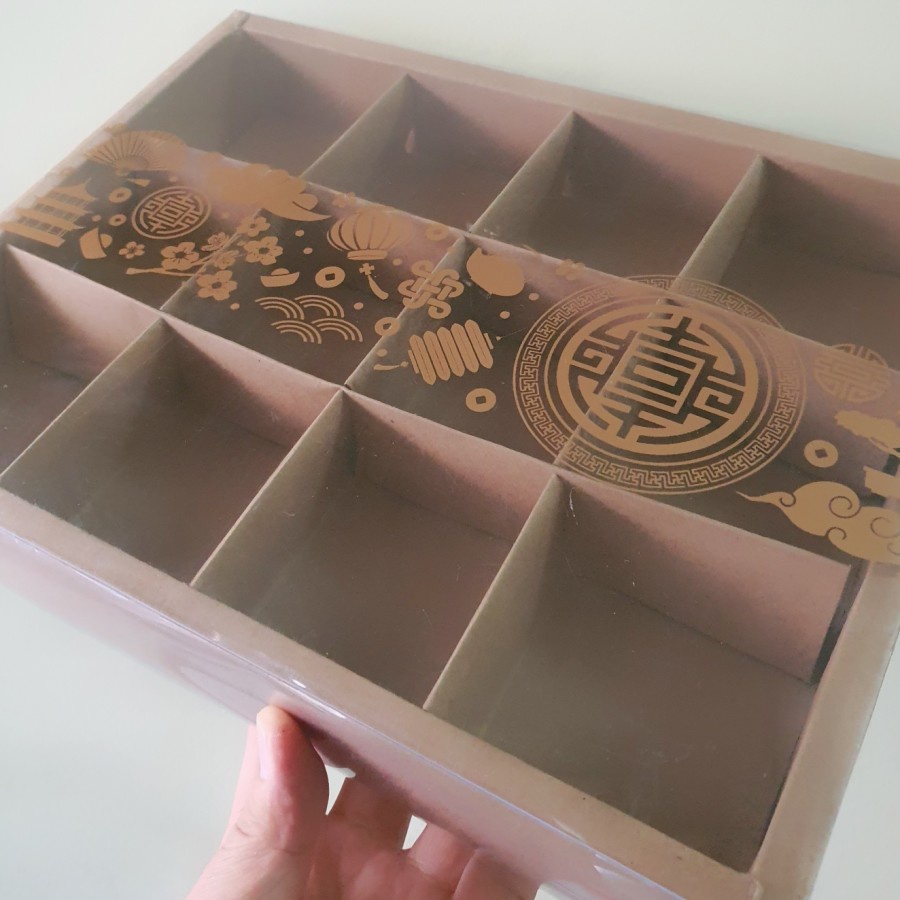 

(5 Pcs) Dus Nastar Sekat 12 Motif Chinese New Year Box Eggtart Coklat Tutup Mika Imlek Sincia Kotak Hampers CNY