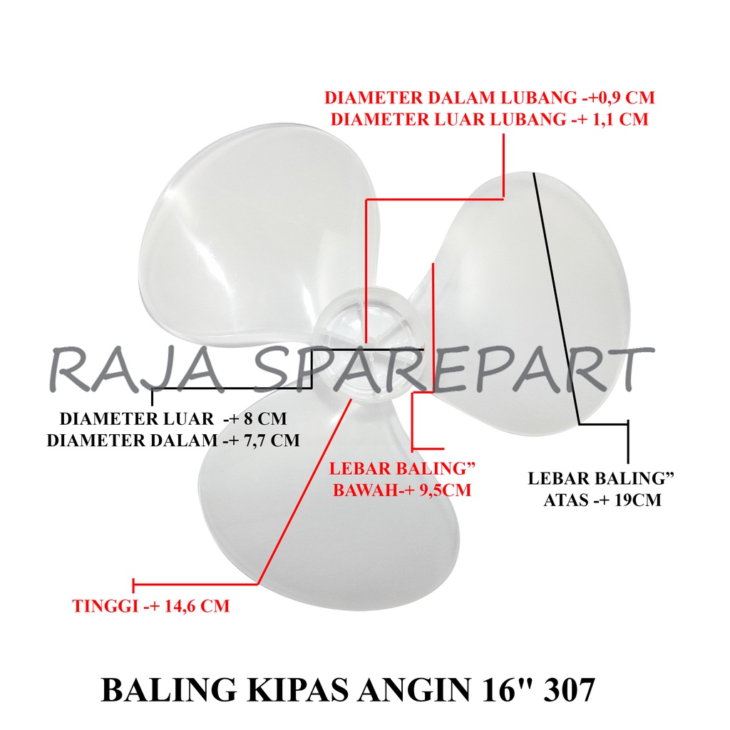 BALING-BALING KIPAS ANGIN 16&quot; 307/BALING KIPAS TRANSPARAN/BALING KIPAS 16&quot;