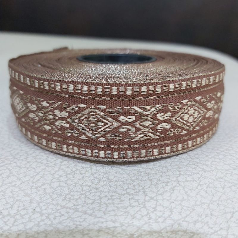 Pita Gamis Lebar 1 Inch / Renda Bordir India Lebar 2.54 cm - Batch 3 (15 meter)