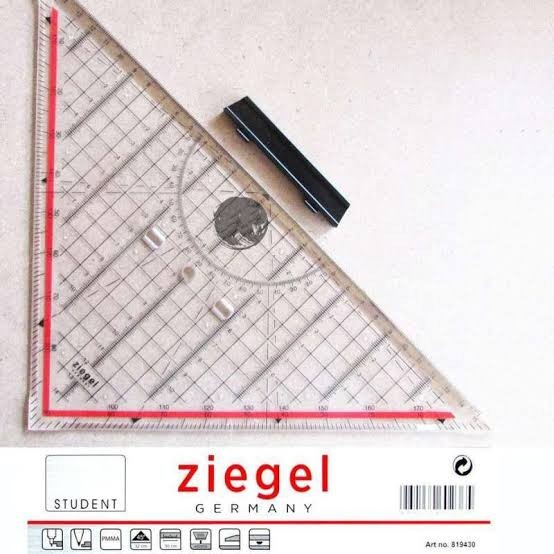 

Matr Ziegel Triangle Ruler Penggaris Garisan Segitiga Dengan Pegangan