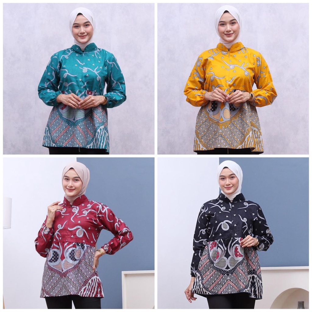 BLUS BATIK LENGAN KARET MOTIF CUMI