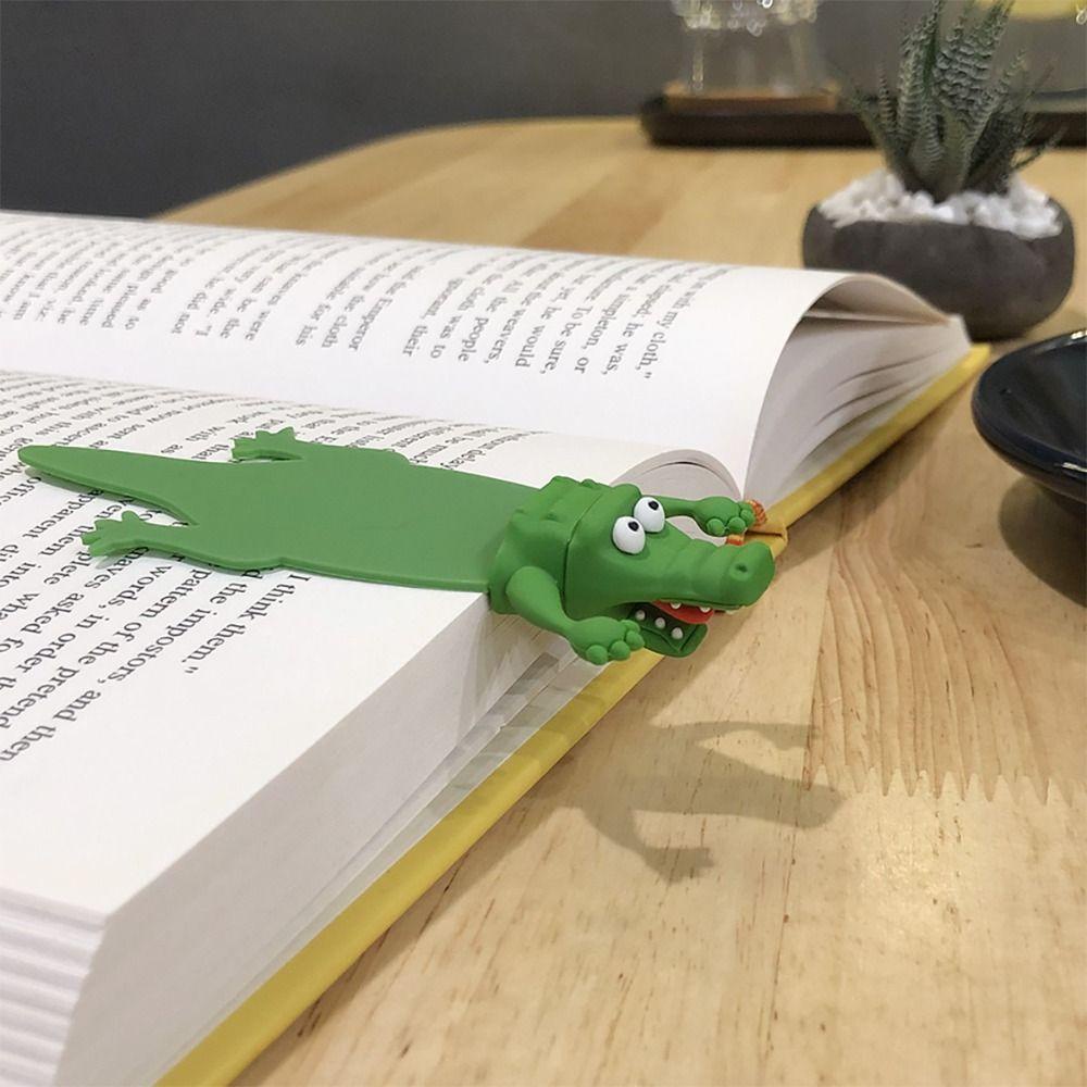 Top 3D Bookmark Stationery Hadiah Anak Buaya Hiu Bookmark Halaman Perlengkapan Sekolah