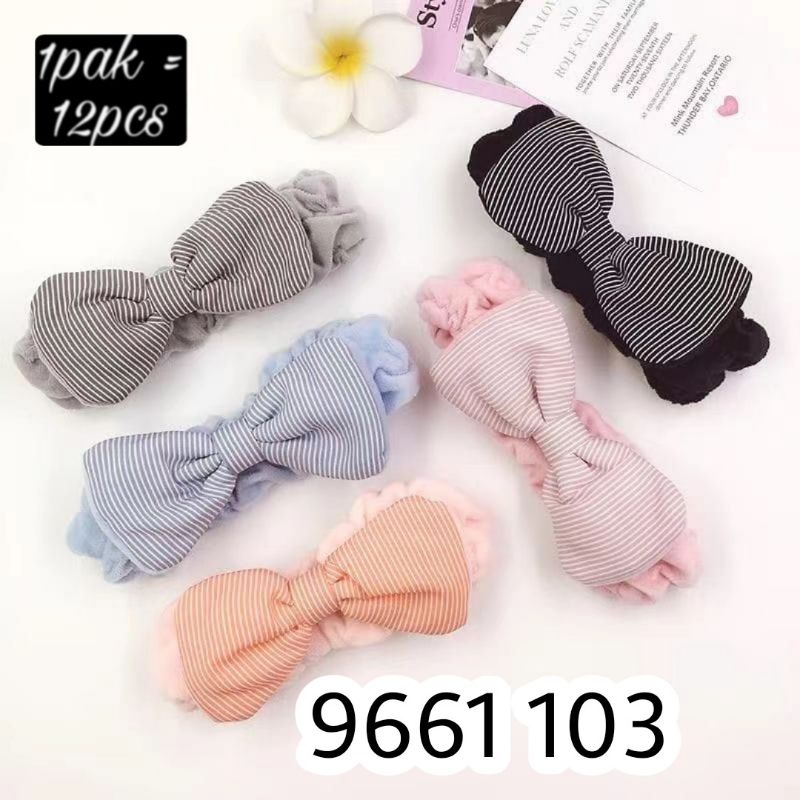 bandana mandi ala korea motif garis_garis kode 103