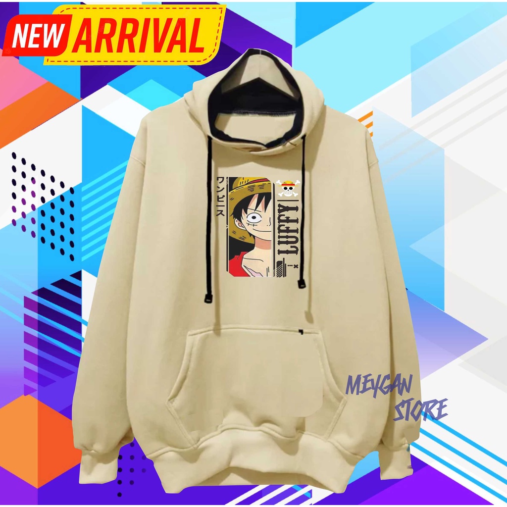 Jaket One Piece Luffy Sweater Hoodie Anime One Piece  TEBAL Terbaru