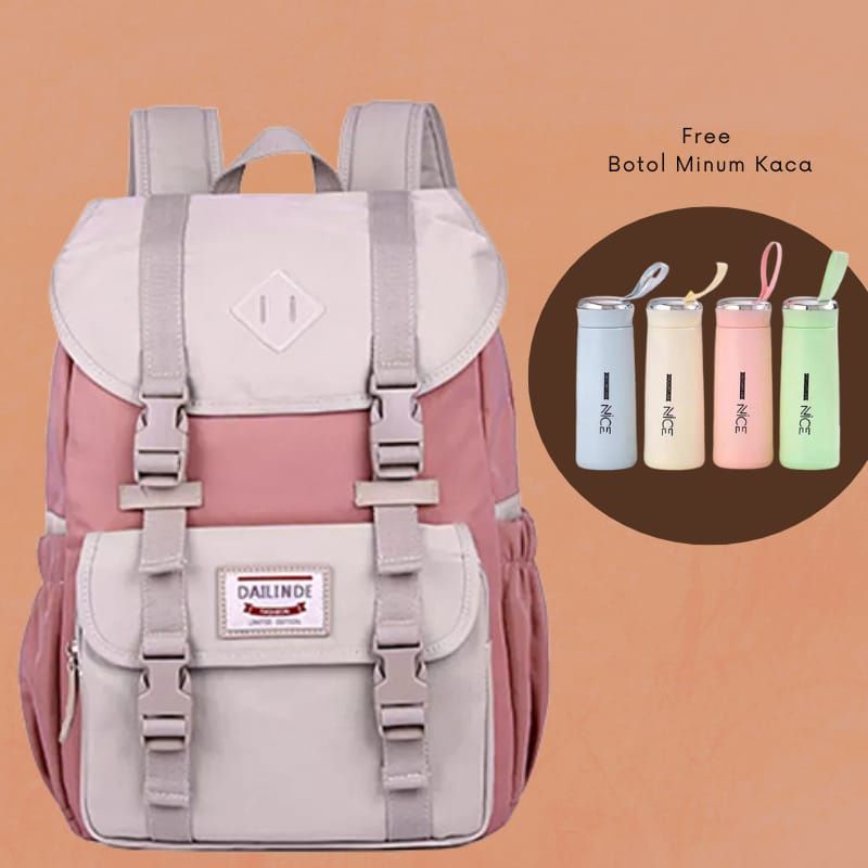RAJA( COD ) Tas Ransel lucu 4 Warna Pink/ Hitam/ birutoska/ kuning / Cowok Untuk Sekolah Dan Jalan2