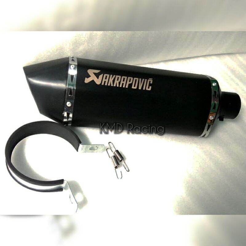 Gratong Knalpot Racing Akrapovic Blackdoff Suara Bass Adem Fullstainless Buat Vixion, Cb150R, Satria