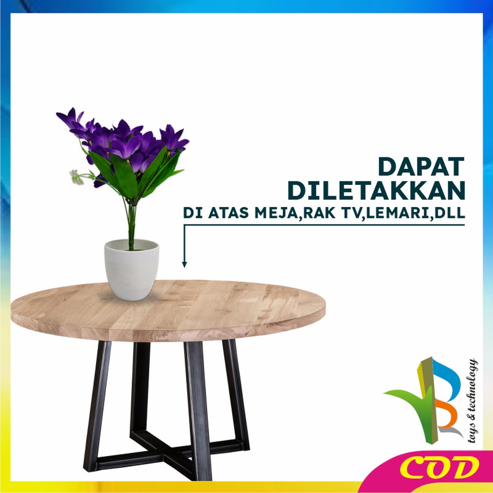 RB-C548 Pot Bunga Hias Ornamen Bunga Lily Artificial Plastik Bunga Ruang Tamu Bunga Dekorasi Rumah Hiasan Pajangan