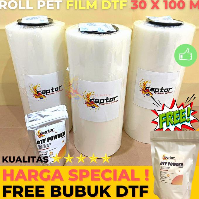 PET FILM DTF ROLL FILM DTF 30 CM - Premium Heat Transfer Film