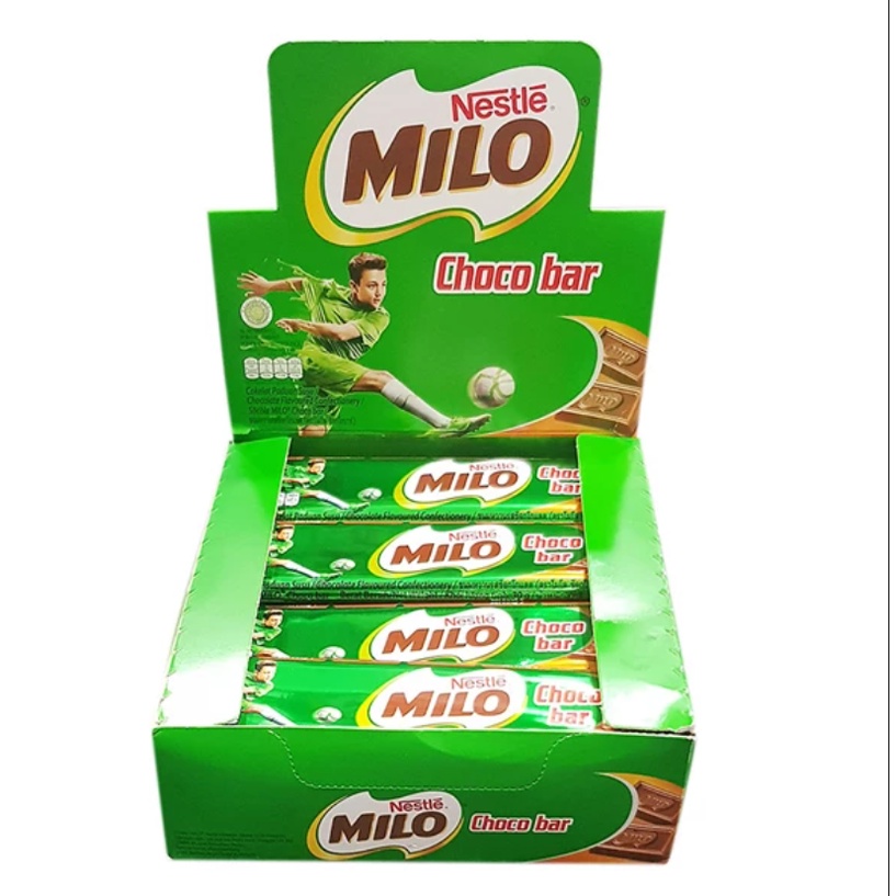 

MILO CHOCO BAR 1 BOX ISI 24 PCS X 15 GR COKELAT MALAYSIA, NESTLE MILO COKLAT MINI 15 GRAM CHOCOLATE