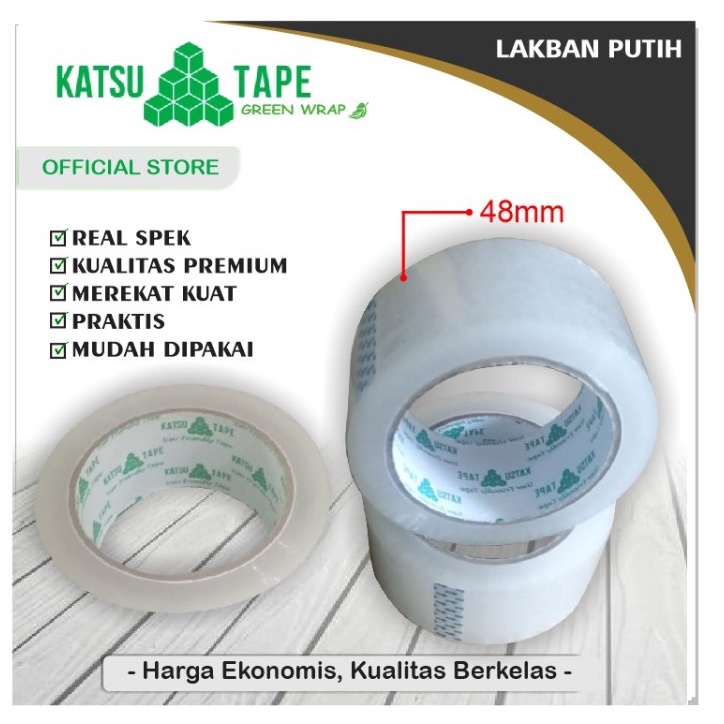 

LAKBAN PREMIUM KATSU TAPE OPP 45X90Y BENING / COKLAT