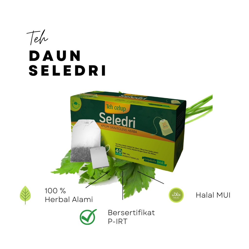 Jual Teh Herbal Seledri Membantu Menurunkan Tekanan Darah Tinggi Obat Rematik Encok Asma Isi 20 1341