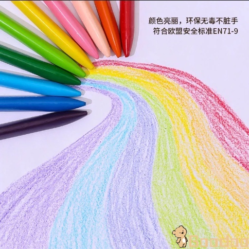 Krayon Plastic Sekolah 6/12/24 Warna/Crayon Oil Pastel /Crayon Plastik/Cerah Bentuk segitiga ergonomis tidak beracun bisa dicuci -DOO
