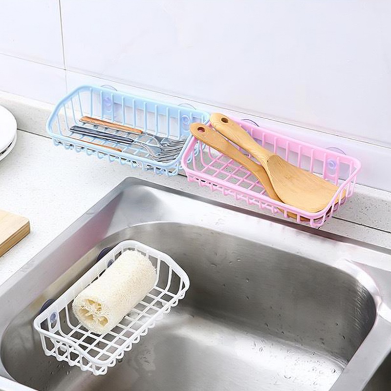 Sucker Self-Adhesive Kamar Mandi Dinding Bebas Punching Drainase Rak Penyimpanan Wastafel Dapur Saringan Keranjang Penyimpanan Peralatan Mandi Organisasi Berdiri Multifungsi