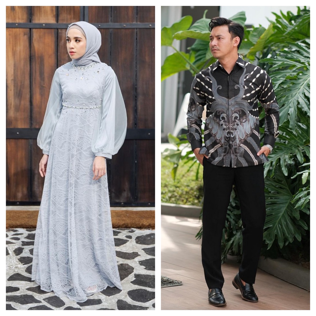 New Arrival - SHOPASHOP SOLO Couple Dress Nadira &amp; Kemeja Batik Lengan Panjang M L XL