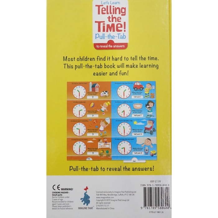 PULL THE TAB MATHS-TELLING THE TIME