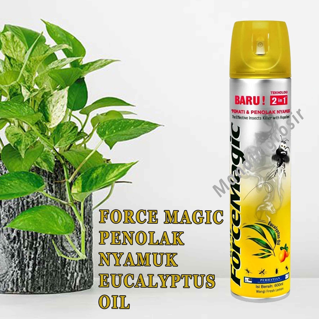 Pemati &amp; Penolak Nyamuk * Force Magic 2 in 1 * Eucalyptus Oil Spray * Lemon 600ml