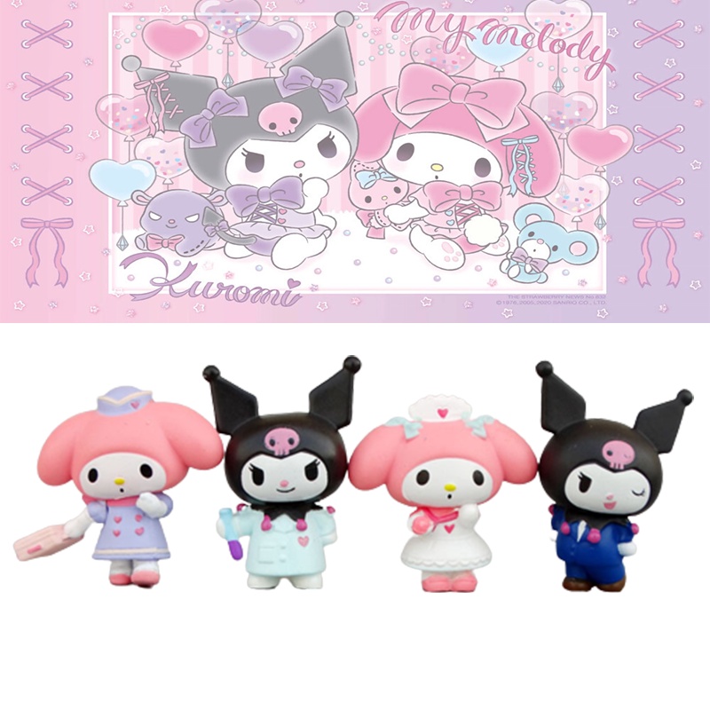 Melody Doctor My Figure Professional Topper Kue Dress Mainan Kuromi Playset 4pcs