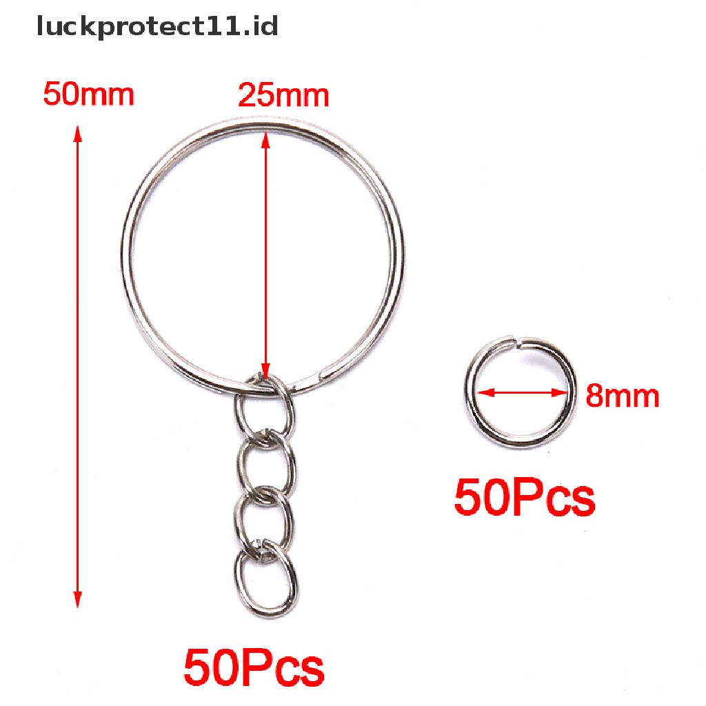 /Fashion Hot// Fashion// 100 Pcs Keyring Gantungan Kunci Split Jump Rings Bulk Ring DIY Perhiasan Key Chain Craft.