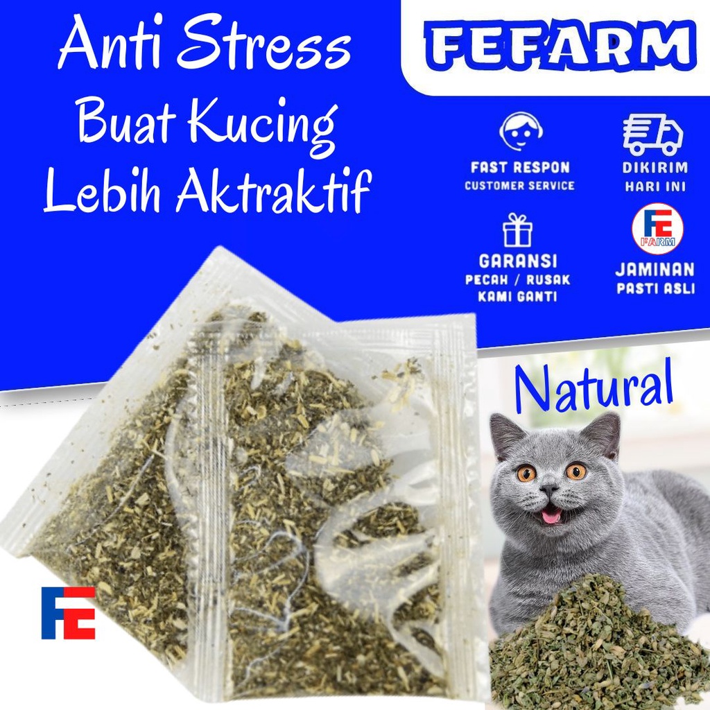 Daun Catnip Bubuk Sachet untuk Kucing 1 Gram FEFARM