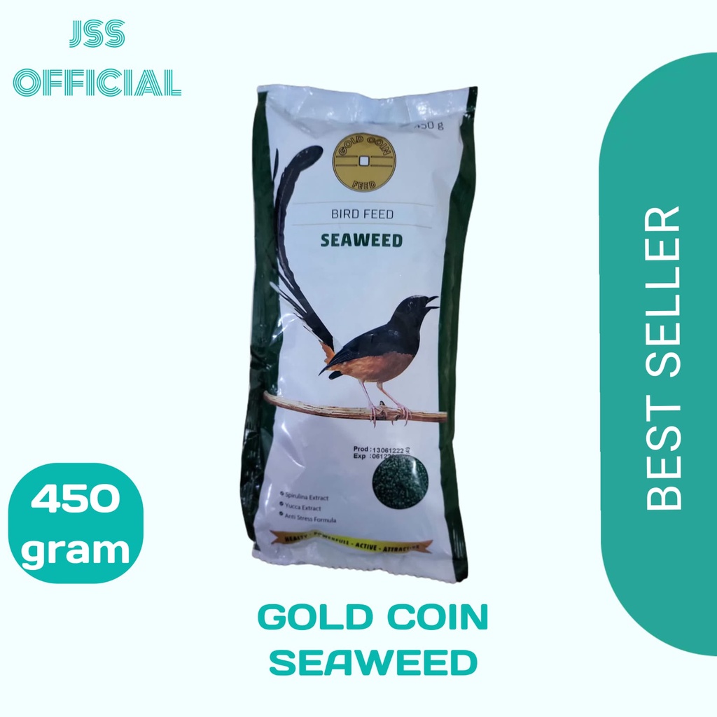 GOLDCOIN SEAWEED pakan burung Jalak Bali, Kacer, Jalak, Kapas tembak, dll